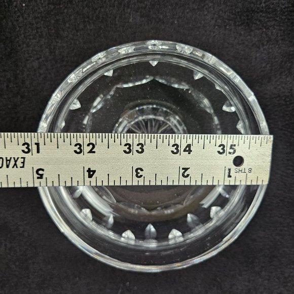 Crystal Footed Candy Dish Nut Treat Bowl Pedestal Base Clear Starburst Wedges - Picture 6 of 8